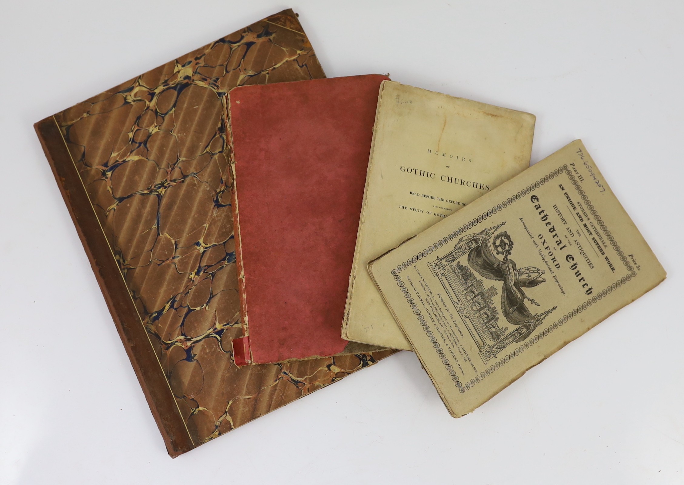 OXON: Warton, Rev. Thomas - The History and Antiquities of Kiddington....3rd edition. frontis.; old half calf and marbled boards, gilt top and marbled e/ps., 4to. 1815; Weare, T.W., editor - Some Remarks upon the Church